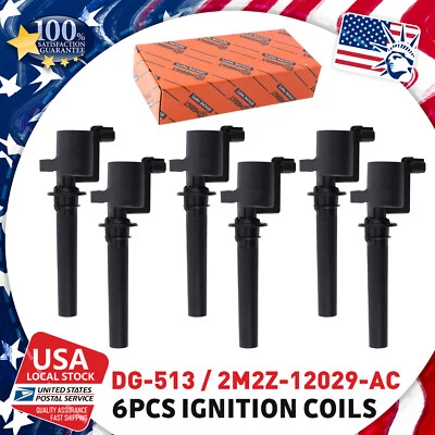 Bobinas de encendido 6 piezas para Ford Taurus Tribute 1999-2011 3,0 L 2M2Z-12029-AC DG500 Foto 1 de 4