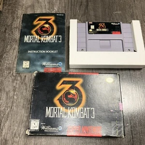 1995 SUPER NINTENDO SNES MORTAL KOMBAT 3 MK3 COMPLETE IN BOX CIB - Picture 1 of 3