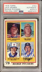 Jack Morris Signed 1978 Topps #703 Rookie Card HOF 2018 Inscrip PSA/DNA Auto 8 - Picture 1 of 2