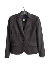 J Crew Wool Gray Pinstripe Blazer Super 120s fabric Career Office Wear Size 2P