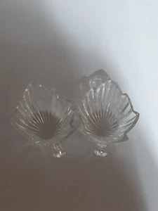 Set Of 2 MIKASA Diamond Fire Crystal Leaf Candy Dish #WY247/508 - Picture 1 of 7