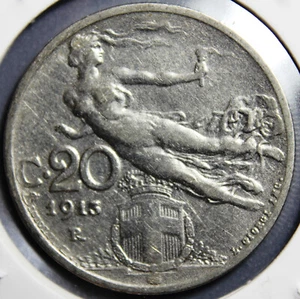 1913-R ITALY 20 CENTESIMI " Liberty in flight " - Picture 1 of 2