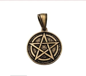 ⭐️PENDANT WITH A PENTAGRAM, BRONZE PENDANT FOR MEN WOMEN⭐️ - Picture 1 of 7