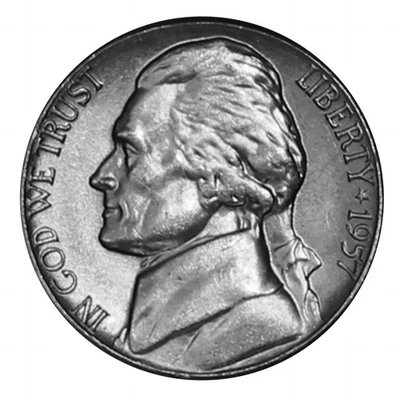 1957 -P Jefferson Nickel - Choice/Gem BU Coin (1 pc) - Image 1 of 4