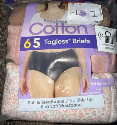 Hanes ~ 6-Pair Women's Brief Underwear Panties Cotton Breathable ~ 2XL/9 - Image 1 of 3