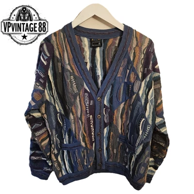 Vintage Coogi 90s Australia 3D Knit Cardigan Unisex Colourful Bold Rare Jumper - Image 1 of 4
