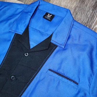 Hilton Bowling Shirt Men's 3XL Blue Black Retro Cars AC Delco Button Up Casual - Image 1 of 4