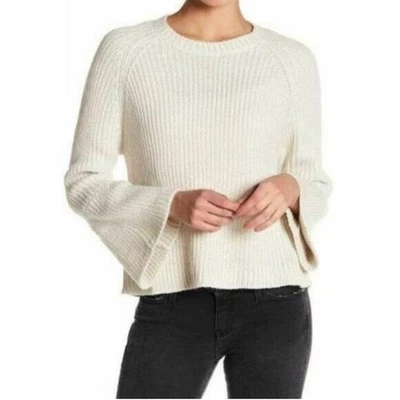 Suéter tejido cuello redondo John & Jenn para mujer mediano marfil pulóver elástico Top  Foto 1 de 4