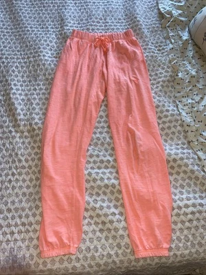 РОЗОВЫЕ легкие летние хлопчатобумажные коралловые штаны для бега трусцой XS - Изображение 1 из 4