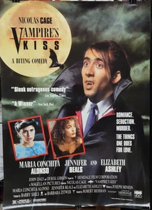1988 VAMPIRES KISS NICOLAS CAGE Video Store Promo Rolled Movie Poster 27x38 - Picture 1 of 3
