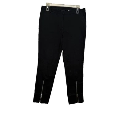 Pantalones para mujer MCQ Alexander Mcqueen IT44 / US 8 algodón negro detalle de cremallera frontal Foto 1 de 4