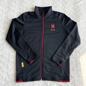 Abrigo Chaqueta Universidad de Maryland Para Hombre Mediano Negro Edición Equipo Logo UA Cremallera Completa - Imagen 1 de 14