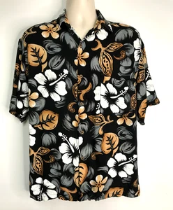 Vintage OGO Fidschi Herren Größe Large Insel/Hawaiian Blumendruck Aloha Hemd - Bild 1 von 8