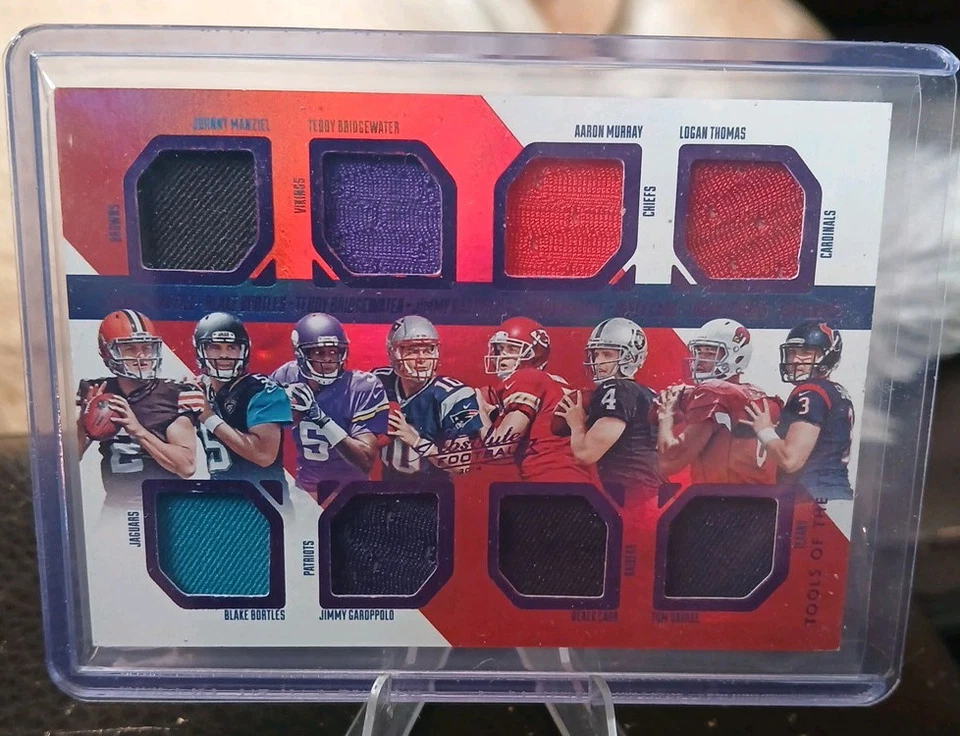 Parche de memoria Panini Absolute Tools Of The Trade 2014 para 8 jugadores/20 Manziel, Carr Foto 1 de 2