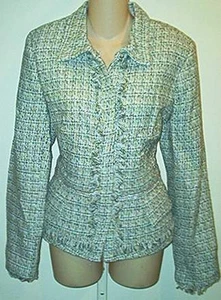 ABS Allen Schwartz NWT $380 Boucle Fringe Jacket 10 - Picture 1 of 4