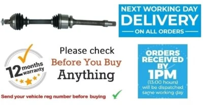 Drive Shaft Front Right Fits FORD FOCUS C-MAX 1.6 TI-VCT 2003 to 2007 BRAND NEW - Image 1 of 4