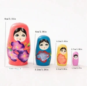 4pcs/Set Miniature Wooden Russian Nesting Dolls Matryoshka Dolls (Random Color) - Picture 1 of 4