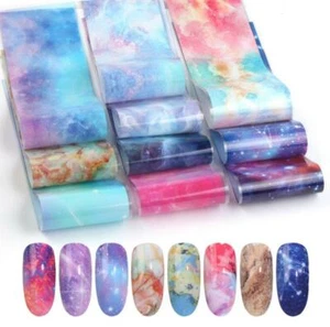 3 für 6 24 Farben MARMOR Nail Art Folie Aufkleber Transfer Aufkleber 3D Dekoration UK  - Bild 1 von 24
