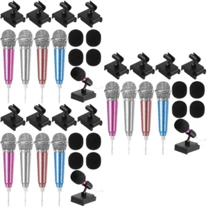 Set of 3 Mini Microphone Work Microphones for Singing Desk Stand - Afbeelding 1 van 12