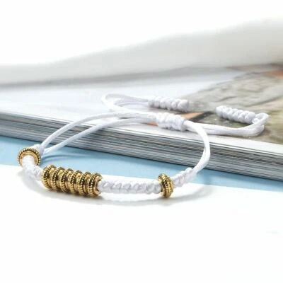 Pulsera Budista Trenzada Café Pulseras Ajustables Amigo Cuerda Unisex Joyería Foto 1 de 4