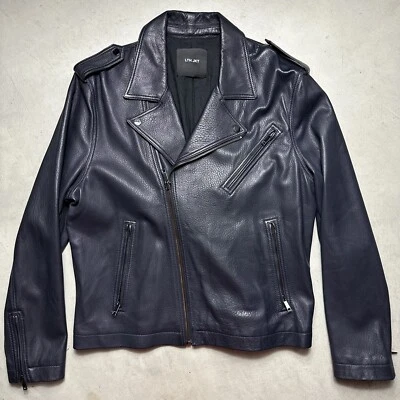 Chaqueta de motociclista de cuero para mujer azul marino con cinturón abrigo de motocicleta LTH JKT - XL Foto 1 de 4