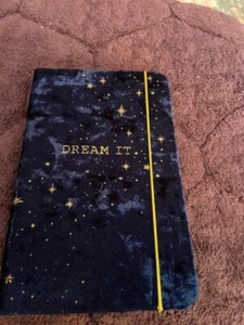 NOTEBOOK BLUE VELVET WITH STARS NEW 4 X 6 INCHES - Picture 1 of 3