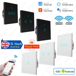 1-3 Gang WiFi Smart Wall Light Switch Glass Touch Panel Wireless Remote Control - Picture 1 of 18