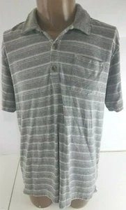 The North Face Polo Shirt Men's XL Short Sleeve Striped Grey/White - Picture 1 of 7