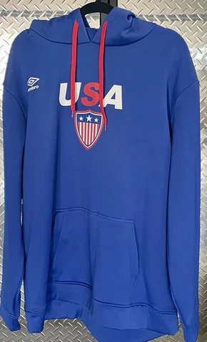 2016 Umbro Team USA Men’s Blue Soccer Pullover Cold Athletic Gear Hoodie XL Cover