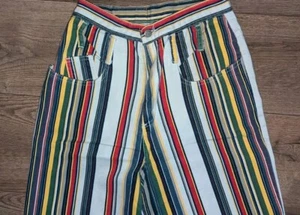 Vintage Nada Nuff Colorful Stripped Denim Jeans - Picture 1 of 6