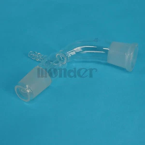 29/32 Joint Glass Vacuum Receiver Adapter Laboratory Lab Science 105 Degree Bend - Picture 1 of 5