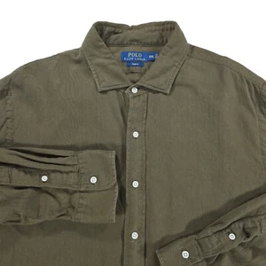 Polo Ralph Lauren Button Shirt Mens 2XL Dark Green Slim Fit Casual Preppy - Bild 1 von 8