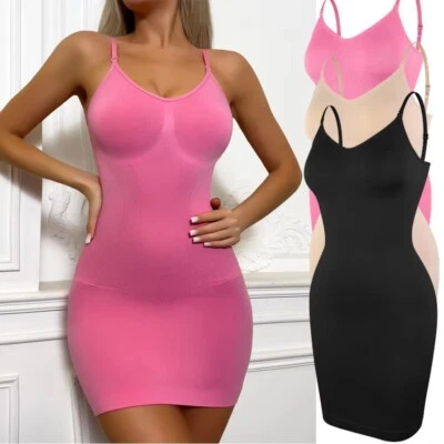 Women Slip Dress Shapewear Firm Tummy Control Full Body Shaper for Under Dresses - Image 1 of 4