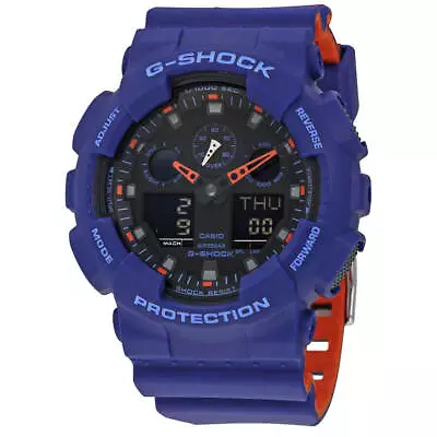 Casio Men's Watch G-Shock Quartz Ana-Digi Dial Blue Resin Strap Dive GA100L-2A - Image 1 of 3