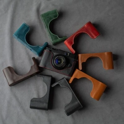 Estuche para FUJIFILM X20 X10 Hecho a Mano Cuero Genuino Medio Estuche para Cámara Bolso Foto 1 de 4