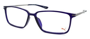 PUMA PU0114O 003 Eyeglasses Frames 55-14-145 Blue / Silver - Picture 1 of 3