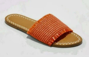 Damen Luciana gewebte Pantoletten Sandalen rot - Universalfaden - Größe wählbar - Bild 1 von 3