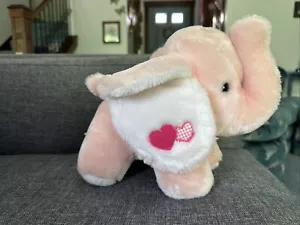 1985 Vintage Stuffed Plush AMC Pink Elephant Heart Ear 10" - Picture 1 of 4
