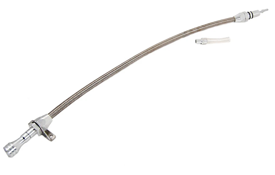 Varilla de medición de transmisión flexible trenzada montaje cortafuegos TH350/TH400 mango de billet Foto 1 de 1