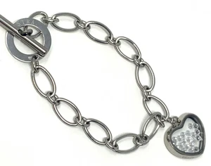 Astra Splinters of Stars Sterling Silver Cubic Zirconia Heart Chain Bracelet - Picture 1 of 4