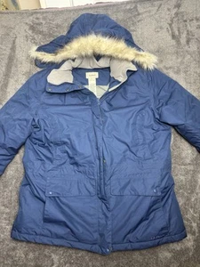 L.L. Bean Baxter State Parka Womens Sz XL Reg Goose Down Faux Fur Hood Jacket - Picture 1 of 14