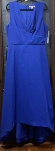 KAY UNGER Women's Melinda Hi Lo Sleeveless Gown Size 14 - Sapphire Blue NWT $318 - Picture 1 of 14