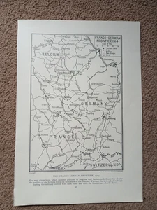 original 1930s magazine print the FRANCO-GERMAN FRONTIER 1914 MAP PAGE - Picture 1 of 1