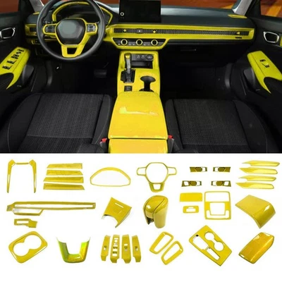 Juego completo 34* decoración interior coche amarillo brillante para Honda Civic 11th 2022-25 Foto 1 de 4