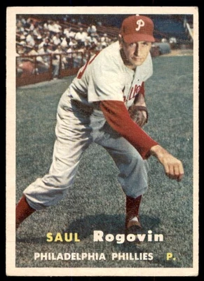 1957 Topps #129 SAUL ROGOVIN  Philadelphia Phillies  VGEX - Image 1 of 2