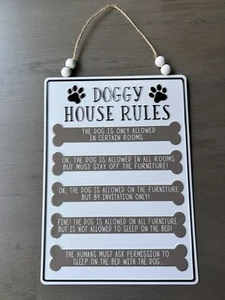 Doggy House Rules Funny Novelty Metal Sign 9x12 / Animal Pet Owners - Picture 1 of 1