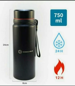 750ml Water Bottle Vacuum Insulated Flask Hot Cold - Picture 1 of 6