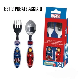 Posate Avengers Marvel: Forchetta e Cucchiaio  Acciaio Inossidabile per Bambino - Foto 1 di 1