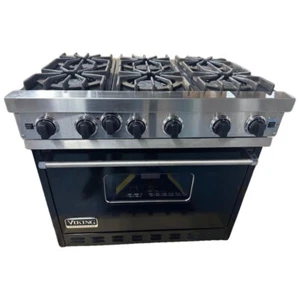 VIKING 36" Professional Gas Range Oven 6 Burner 36" Stainless VCIG365-6bbk - Picture 1 of 10