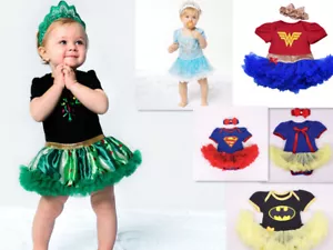 BABY GIRLS PRINCESS dress Superhero Girl Tutu Fancy Party Outfit Dress Costume - Picture 1 of 27